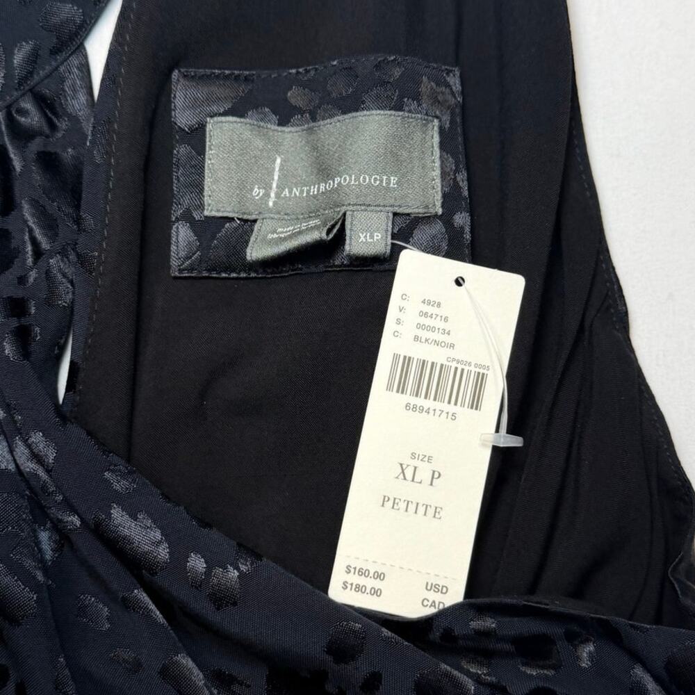 Anthropologie Halter Mini Dress XL Petite Black Jacquard Cocktail Party NWT - Picture 8 of 12